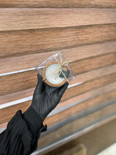 شمعة خشب دائرية